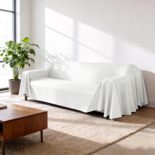 (White, 71x71inch) Wasserdichte Kunstleder Sofa Abdeckung, kratzfest, für Katzen & Hunde (Orange, 180x180 cm)