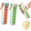 (Green+Orange, -) Ice Cube Tray with Handle, 6 Grid, One Hand Press, Mold 1