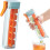 (Orange, -) Ice Cube Tray with Handle, 6 Grid, One Hand Press, Mold 1