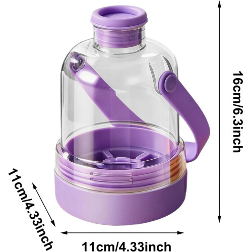 (Beige, -) 2-in-1 Transparent Water Bottle Ice Maker with Tray, Handle 1