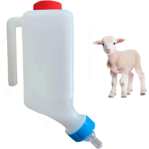 (1PC, -) 2 Mamadeiras Cabrito 1000ml, Com Escala e Gancho, Para Bode e Borrego