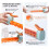 (Orange, -) Ice Cube Tray with Handle, 6 Grid, One Hand Press, Mold 5