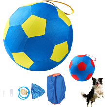 (Yellow, Large) Herding bal voor honden, scheurbestendig opblaasbaar, met handvat, rood M - voor spel en training, kalmerende bal