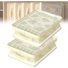 (White-2pcs, -) Durchsichtige Kleiderschrank Aufbewahrungsbeutel, stapelbar, mit Reißverschluss (Weiß-4er)