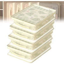 (White-4pcs, -) Durchsichtige Kleiderschrank Aufbewahrungsbeutel, stapelbar, mit Reißverschluss (Weiß-4er)