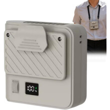 (Khaki, -) Ventilateur taille portable, porté ceinture, mains libres, vitesse réglable