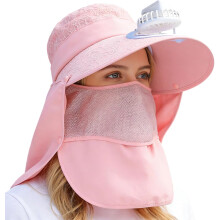 (Pink, color_name) Pălărie cu ventilator solar, femei, drumeții