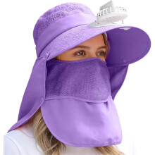 (Purple, color_name) Pălărie cu ventilator solar, femei, drumeții