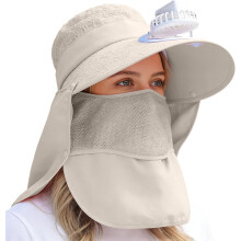 (White, color_name) Pălărie cu ventilator solar, femei, drumeții
