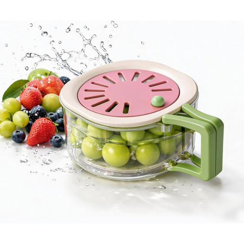 (Pink, -) Cestello scolapasta 2in1 con coperchio, lavare e conservare