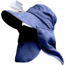 (Blue, color_name) Pălărie cu ventilator solar, femei, drumeții