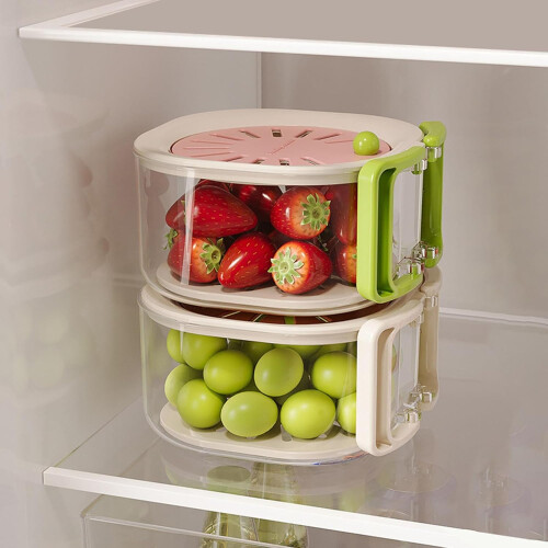 (Pink, -) Cestello scolapasta 2in1 con coperchio, lavare e conservare 1
