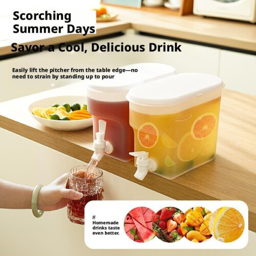 (size_name, 3L) Fridge Drink Dispenser with Spigot, Locking Lid, Cold Container 2