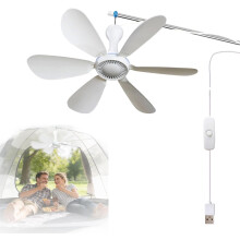 (USB version, -) Ventilateur plafond portable pliable 3m, télécommande, 6 pales, camping