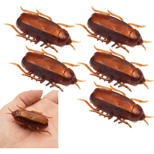 (Brown, 5pcs) Sähköinen tärisevä teko torakka lelu