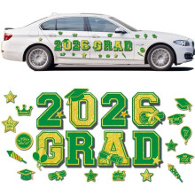 (Green, 1set) 2026 promočný magnet na auto, dekorácia auta na promócie, exteriérová dekorácia