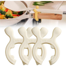 (Beige, 3pcs) 3 multifunktionale Silikon Topfgriff Spatelhalter, 6,5 cm, für Herd (2,56 Zoll)