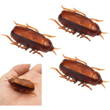 (Brown, 3pcs) Electronic Toy Vibrating Funny High Simulation Battery Powered Plastic False Cockroach Toy for Prank Fun,Gifts for Famil