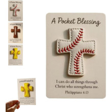 (White, 1pcs) A Pocket Blessing – Baseball/Football/Soccer Cross Edition, handgemacht