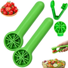 (Green, 2pcs) Grape Cutter Slicer, 2026 New Grape Cutter Tool, Fruit Slicers, Grapes Tomato Strawberry Cutters Tools Into 4 Pieces for
