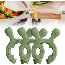 (Green, 3pcs) 3 multifunktionale Silikon Topfgriff Spatelhalter, 6,5 cm, für Herd (2,56 Zoll)
