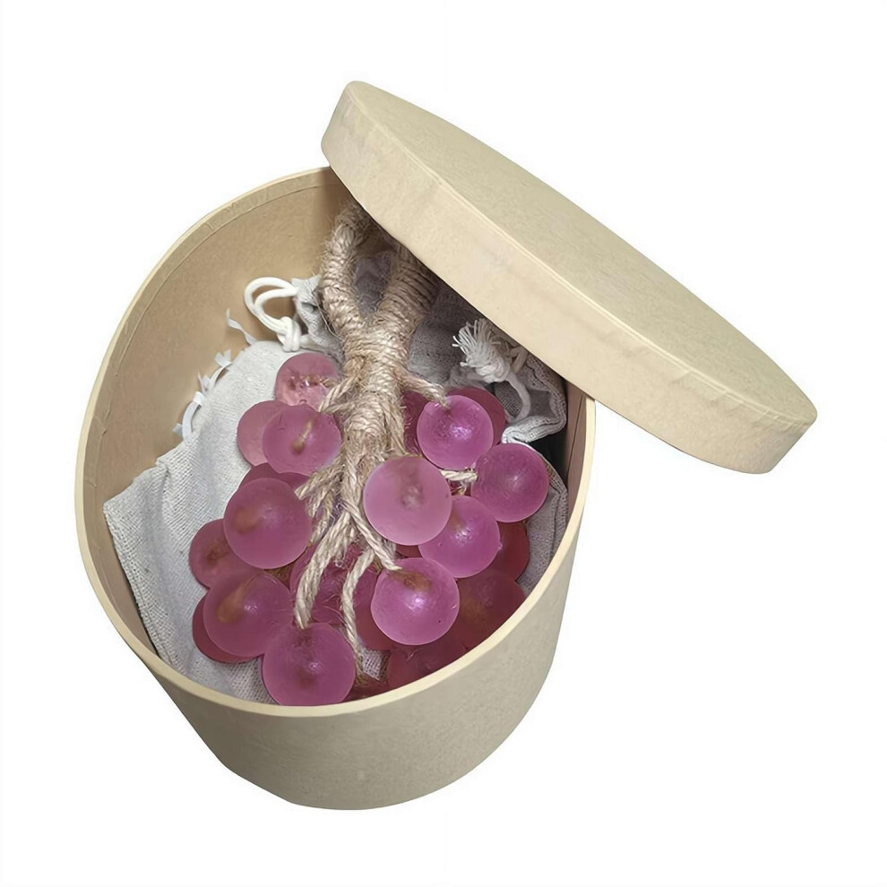 Oimg (Purple1, 1Pcs) Grape Soap,Grape Soap On A Rope,Decorative Soaps Bars,Handmade Grapes Cluster Shaped Soaps,Diy Exquisite Home Decors,Gif