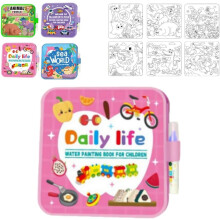 (pink, One size) Montessori mess-free water kleurboek, 2026 herbruikbaar, geen rommel - onthult levendige kleuren met water, voor kinderen