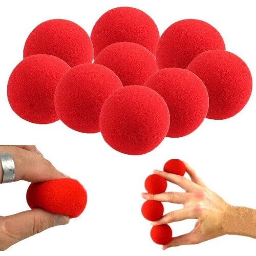 (Red Balls 4.5cm, 1set) 10 Red Soft Sponge Balls, Magic Trick Props, Comedy