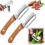 (Khaki, 2pcs) Multi-Functional Vegetable Peeler, Wooden Handle, Ultra-Sharp 1