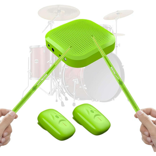 (B Green, one) Virtual Electronic Drum Set, Air Sticks, Bluetooth, Pedals