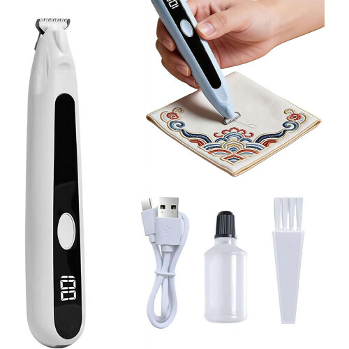 (White, 1set) Coupe-fil électrique, efface points broderie, découseur