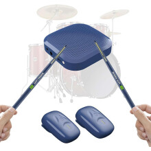 (B Navy blue, one) Virtual Electronic Drum Set, Air Drum Sticks Set, Electric Drumsticks, Air Drum with Drumsticks, Pedals, Electric Tablet