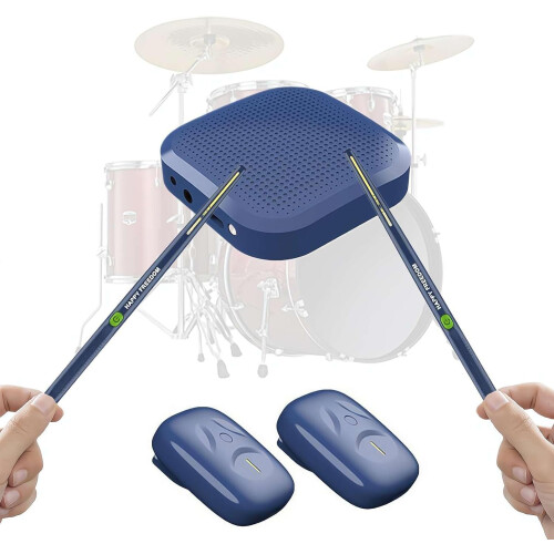 (B Navy blue, one) Virtual Electronic Drum Set, Air Sticks, Bluetooth, Pedals