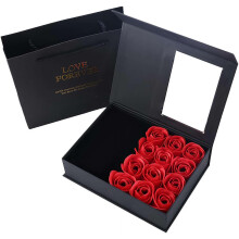 (Necklace red, 1pcs) Ros blomma smyckeskrin, alla hjärtans dag smyckesarrangör, bevarad ros blomma låda, portabel för kvinnor romantisk smycken