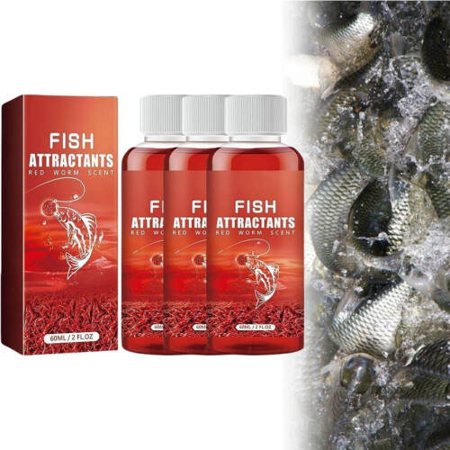 (60ML, 3Pcs) Lichid atractant pește 100ml, vierme roșu