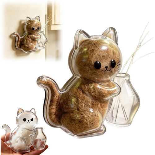 (Clear, 1Pcs) Cat Whisker Keepsake Fridge Magnet, Clear Acrylic, Storage