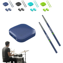 (Navy Blue, 3pcs) Virtual Electronic Drum Set, Air Drum Sticks Set, Electric Drumsticks, Air Drum with Drumsticks, Pedals, Bluetooth and 8