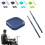 (Navy Blue, 3pcs) Virtual Electronic Drum Set, Air Drum Sticks, Bluetooth 1