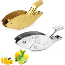 (Silvery+Golden, 1set) Presse-citron poisson inox 304, manuel, agrumes