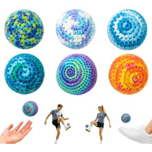 (Rainbow, 6pcs) Käsintehty neulottu jalkapallo footbag