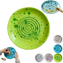 (Green, 1pcs) Premium Keramik Knoblauchreibplatte, handgefertigt, für Ingwer & Obst (Lila)