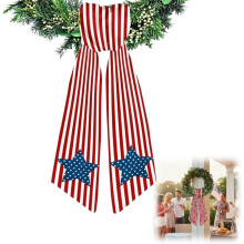 (Style6, One Size) Patriotischer Kranz Sash, rot/weiß/rot, für 4. Juli & Hochzeit (Style6)