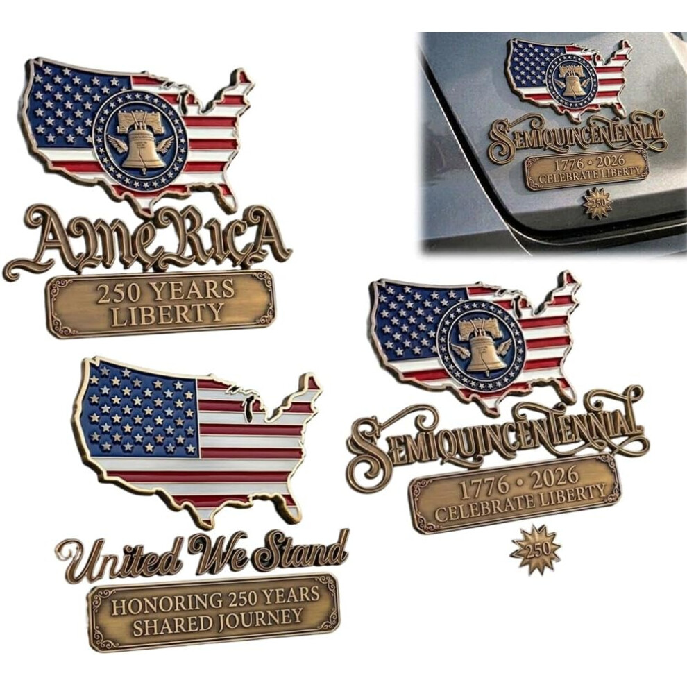 (Style A+B+C, 1Set) Patriots Flag Edition Metal Car Emblem Badge, 3D Metal Car Emblem, And Patriots Flag Metals Decal Auto Badge De Red/Blue 5437706901365