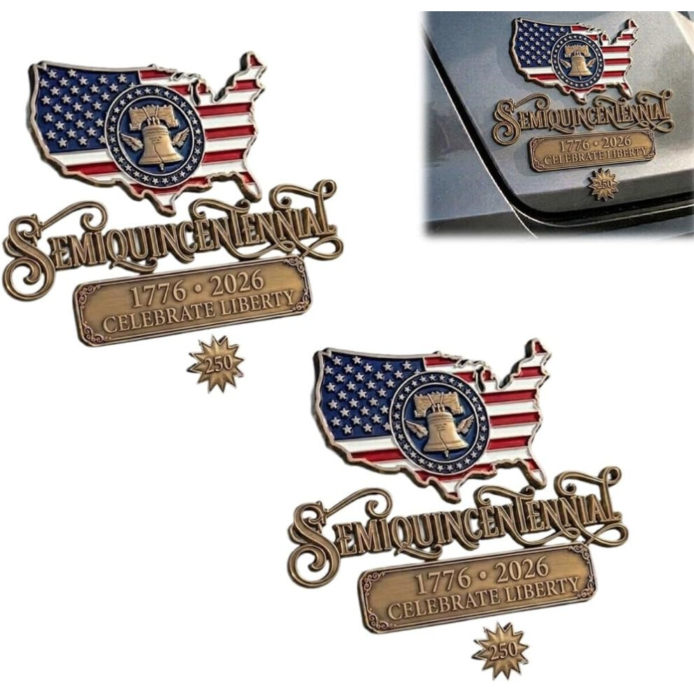 (Style A+A, 1Set) Patriots Flag Edition Metal Car Emblem Badge, 3D Metal Car Emblem, And Patriots Flag Metals Decal Auto Badge De Red/Blue 5437706901389