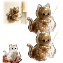 (Clear, 2Pcs) Kissa viikset pidike jääkaappi magneetti