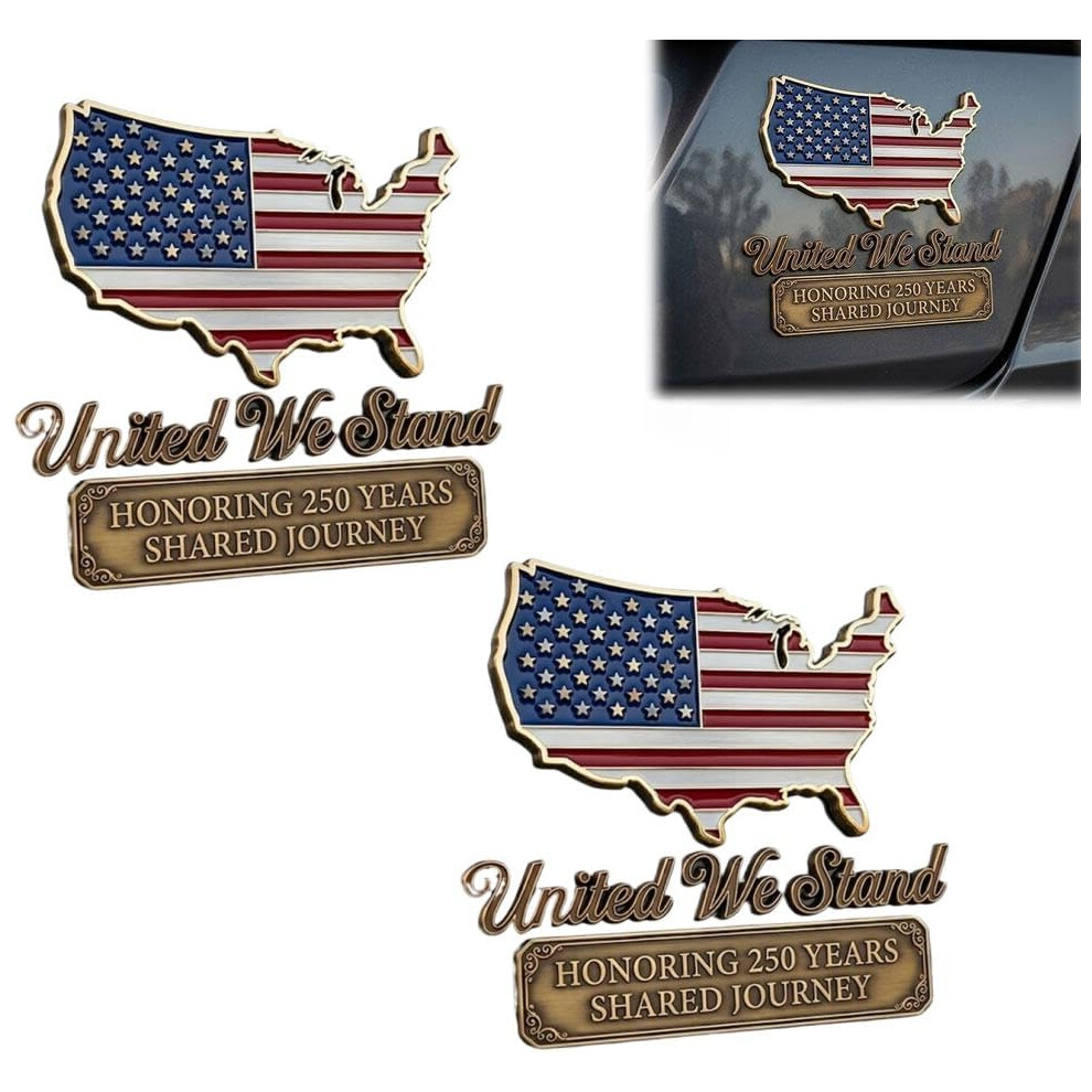 (Style B+B, 1Set) Patriots Flag Edition Metal Car Emblem Badge, 3D Metal Car Emblem, And Patriots Flag Metals Decal Auto Badge De Red/Blue 5437706901372