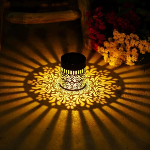 (Black, 1pcs) 4 lumini solare mandala, gard, etanșe 1