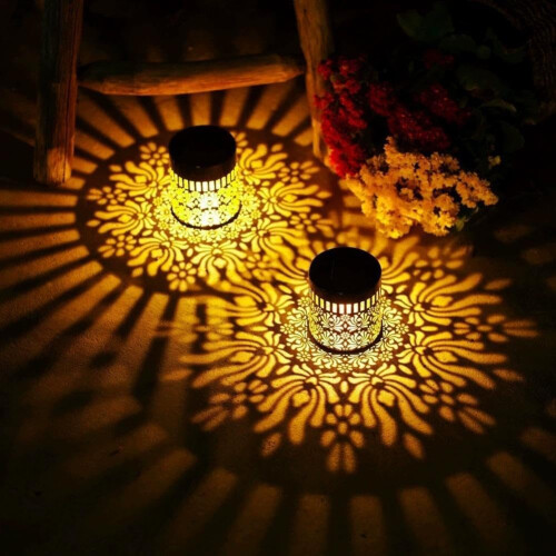 (Black, 1pcs) 4 lumini solare mandala, gard, etanșe 2