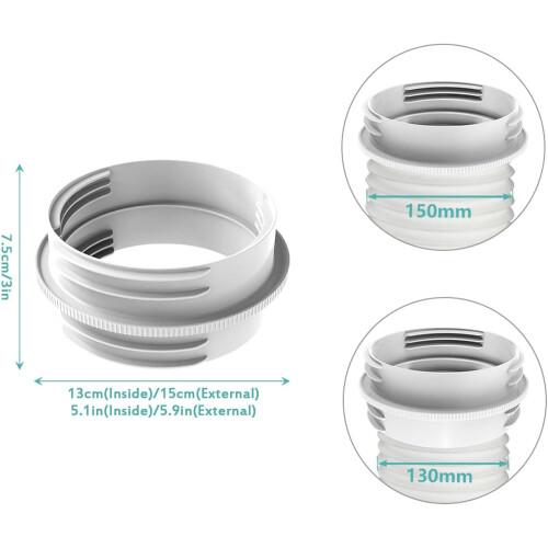 (White, -) Conector furtun AC portabil, 5.1-5.9″ 2