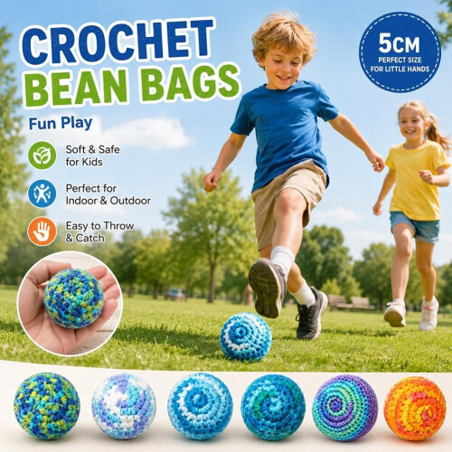 (Rainbow, 6pcs) Set picior sac croșetat fotbal 2